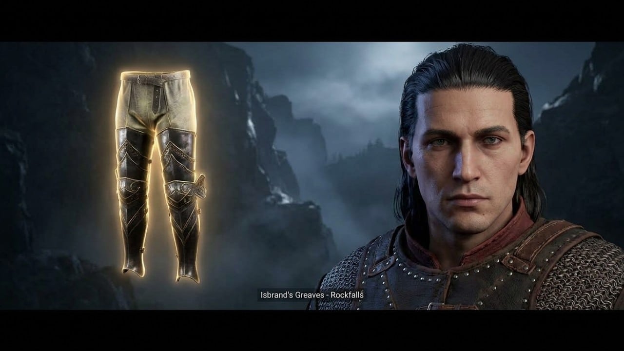 The Blood of Dawnwalker – Isbrand Greaves (Legendary Trousers) Rockfalls Location