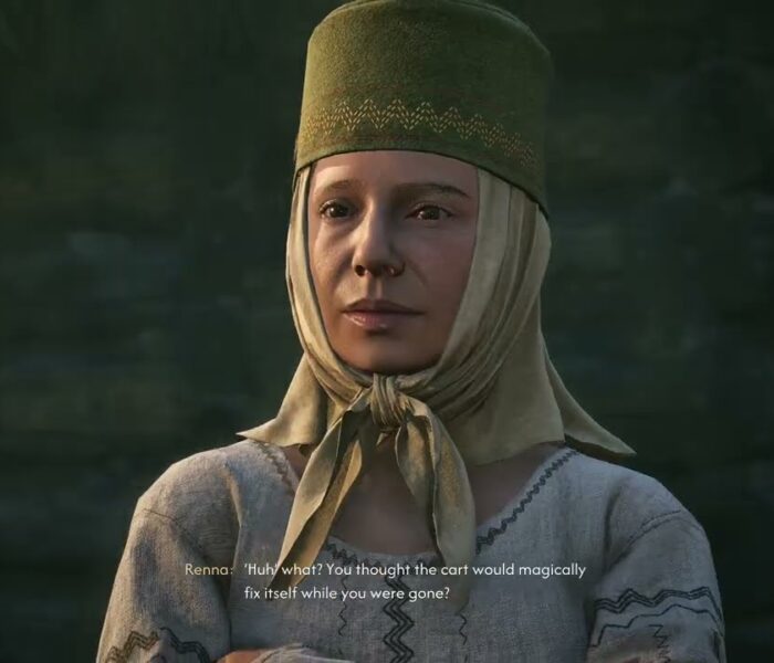 The Blood of Dawnwalker – The Firebrand: Go To The Mill: Talk with Renna About Mert | Dialogue Tree