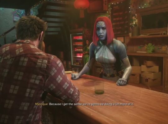 Marvel’s Wolverine – For Our Future: Talk To Raven: Play “Never Have I Ever” with Mystique at Bar