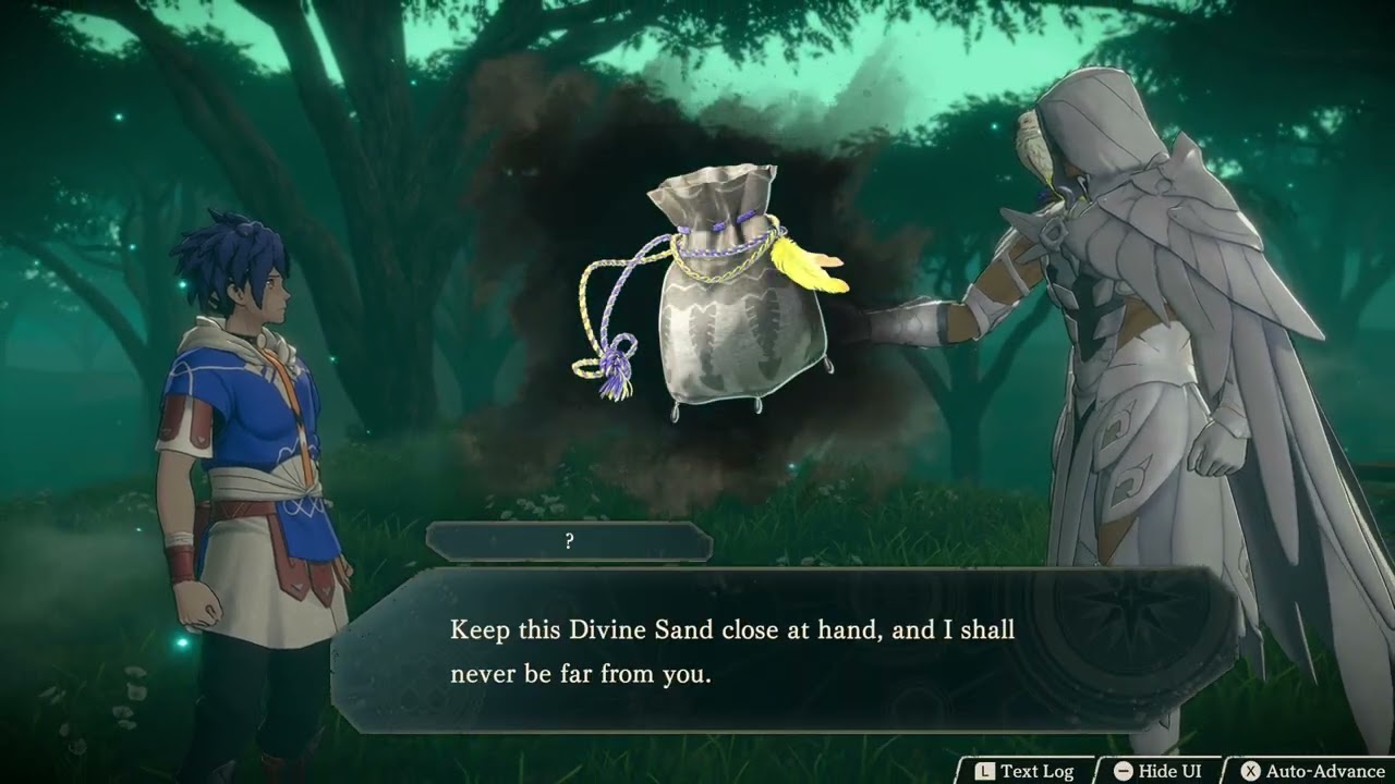 Fire Emblem: Fortune’s Weave – Part 1 Cai’s Path Chapter 1: Eshmel Gives Cai Devine Sand Cutscene