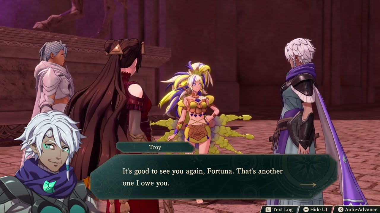 Fire Emblem: Fortune’s Weave – Prologue Chapter 2: Talk with Fortuna | Gives Eshmel Devine Sand