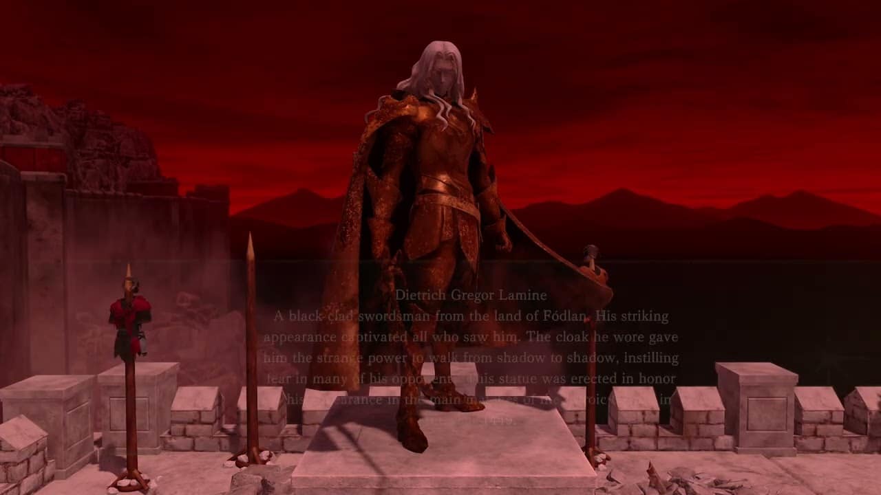 Fire Emblem: Fortune’s Weave – Prologue Chapter 2: Examine Cai, Dietrich, Theodora and Leda Statues