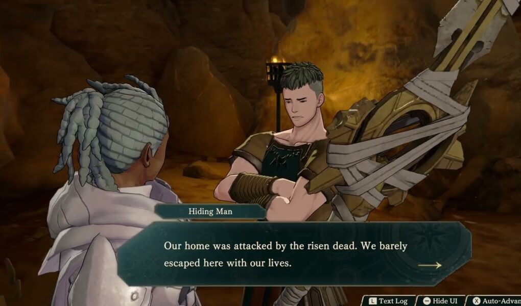 Fire Emblem: Fortune’s Weave – Prologue Chapter 2: Heretic’s Cave: Talk To Hiding Civilians