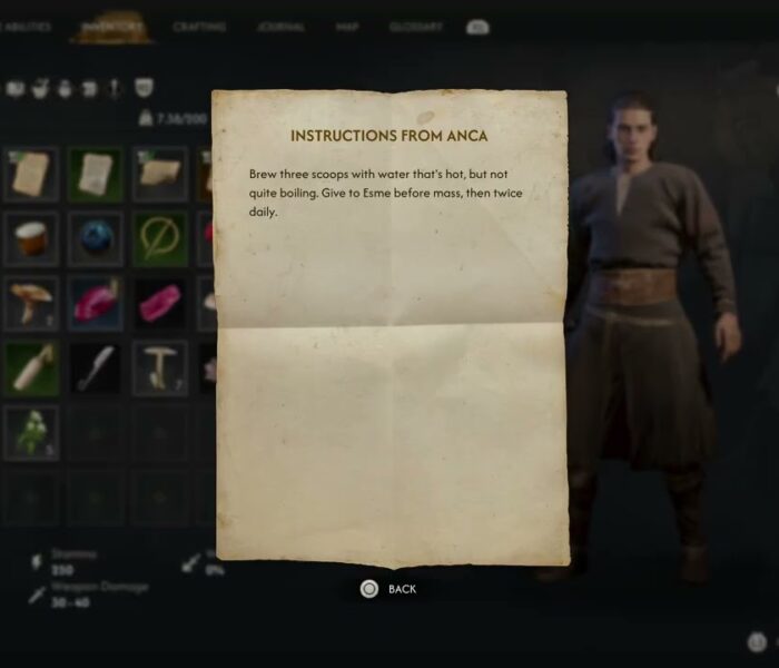 The Blood of Dawnwalker – Withering Away: Read The Recipe From Anca (Brew 3 Scoops with Hot Water)