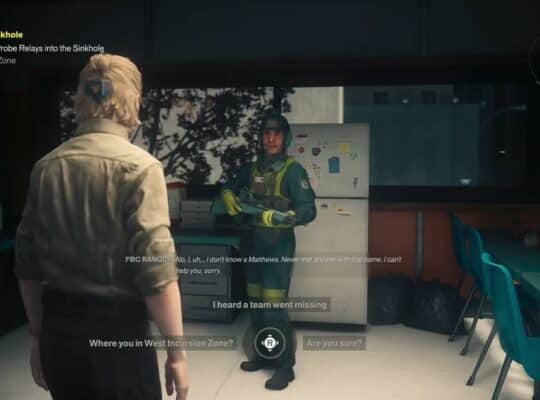 Control Resonant – Central: Talk with Matthews at Field Office “Did You Abandon Your Team?” Tell Zoe