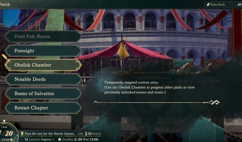 Fire Emblem: Fortune’s Weave – Part 1 Cai’s Path Chapter 3: Perch: Notable Deeds (Karma Shards)