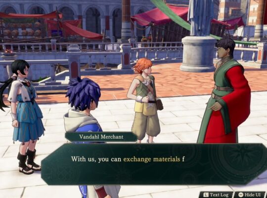 Fire Emblem: Fortune’s Weave – Part 1 Cai’s Path Chapter 4: Cai Meets Vandahl Trading Co Merchant