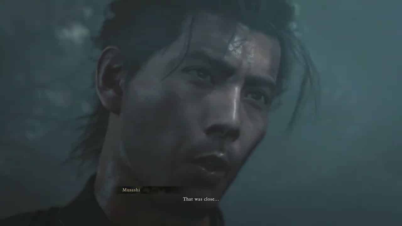 Onimusha: WoTS – Prologue: Miyamoto Musashi Escapes Yoshioka Supporters “That Was Close” Cutscene