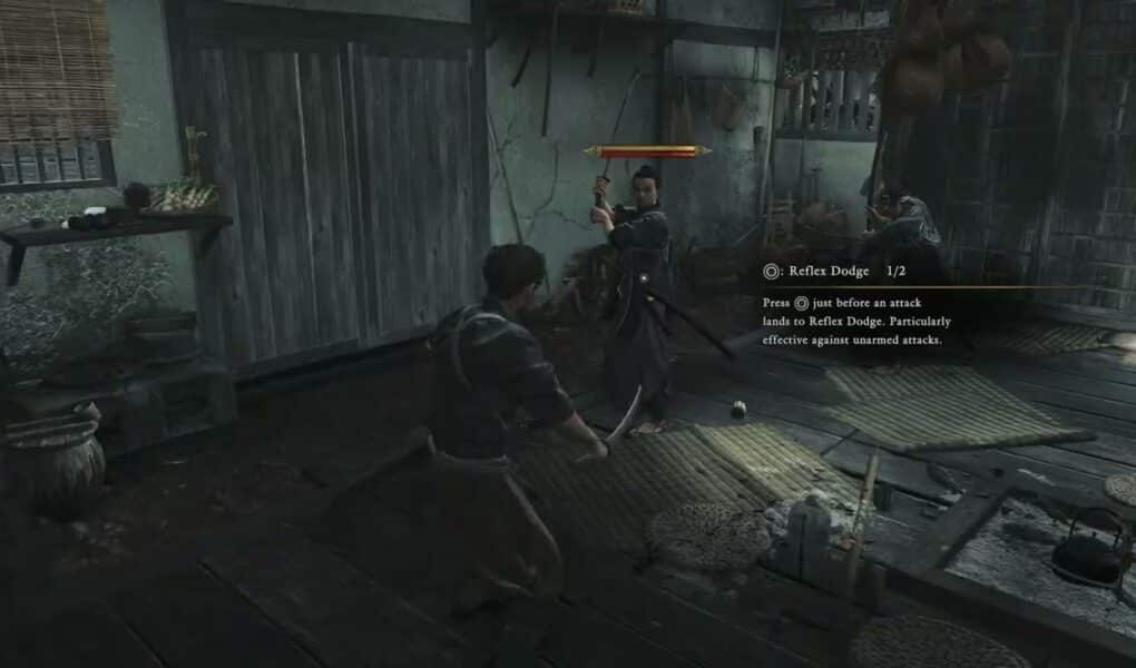 Onimusha: WoTS – Prologue: Defeat Yoshioka Followers: Parry, Reflex Dodging and Countering Grabs