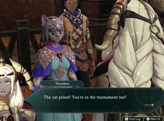 Fire Emblem: Fortune’s Weave – Part 1 Cai’s Path Chapter 4: Theodora “It’s the Boy” Orchel Cutscene