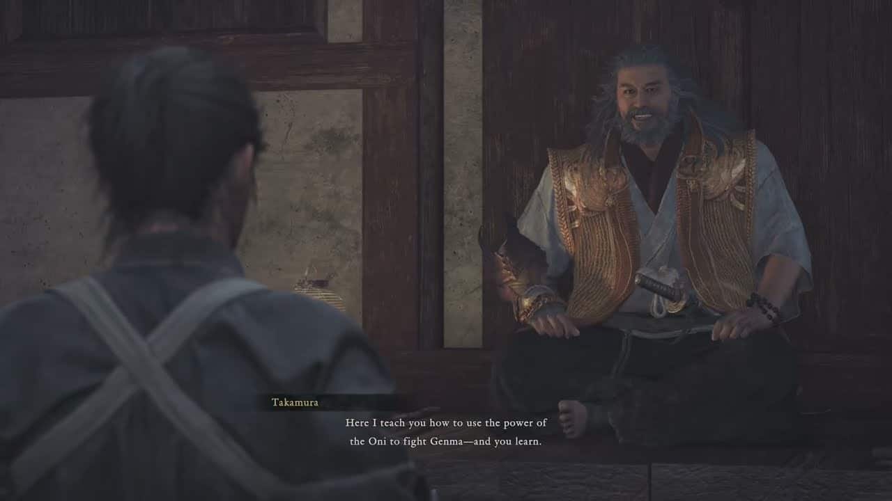 Onimusha: WoTS – The Oni’s Apprentice: Examine The Bell: Practice Ground Cutscene | Talk to Takamura