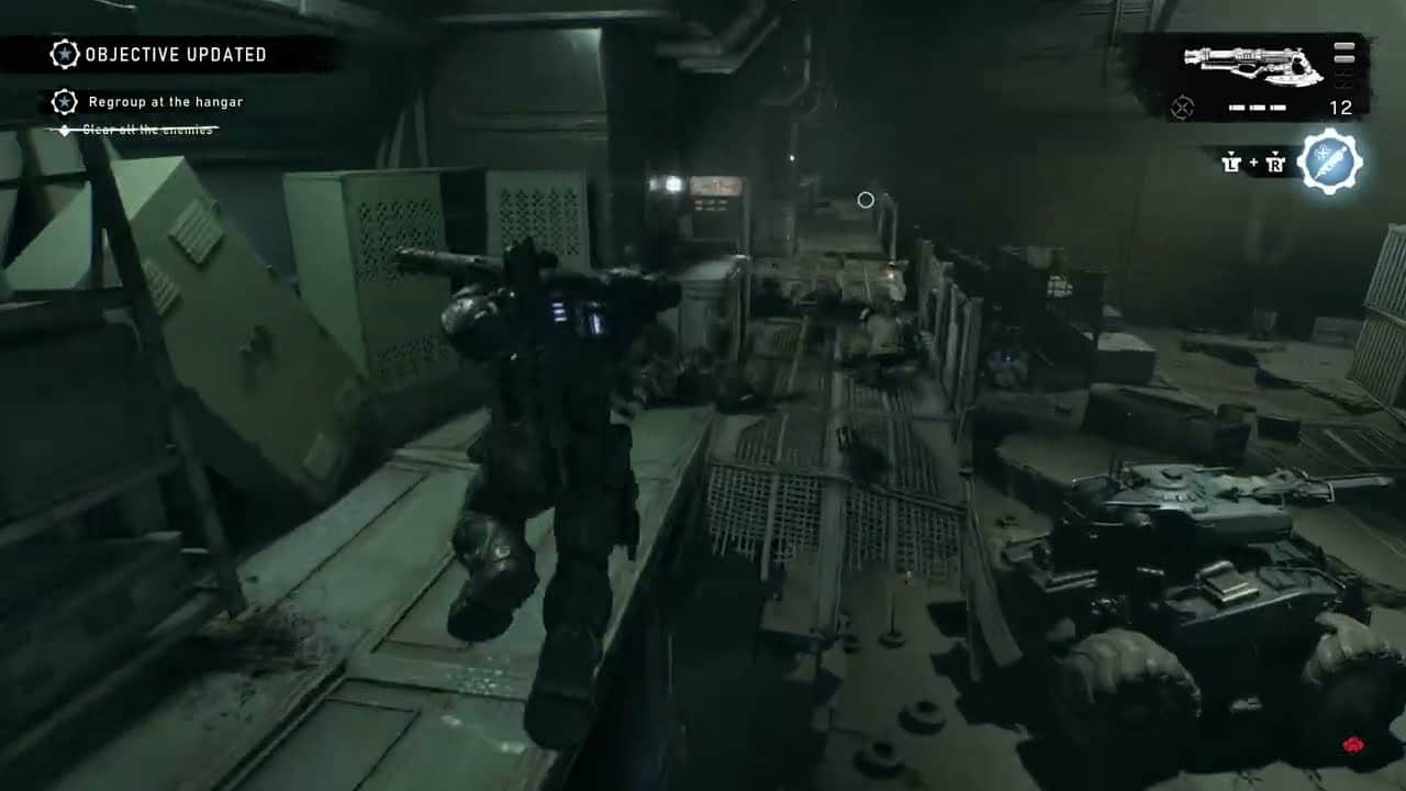 Gears of War: E Day – Act 2 Chapter 5: Regroup at The Hangar: Defeat the Reaver – Defeat All Enemies
