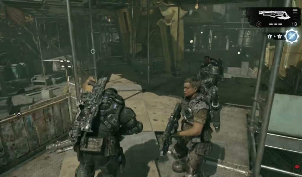 Gears of War: E Day – Act 2 Chapter 3: Plaza: Ink Covered Wrench Longshot and Gut Puncher Mods