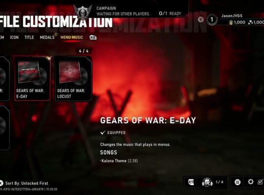 Gears of War: E Day – Profile Customization: Menu Music: Klonoa Theme, Metallica etc