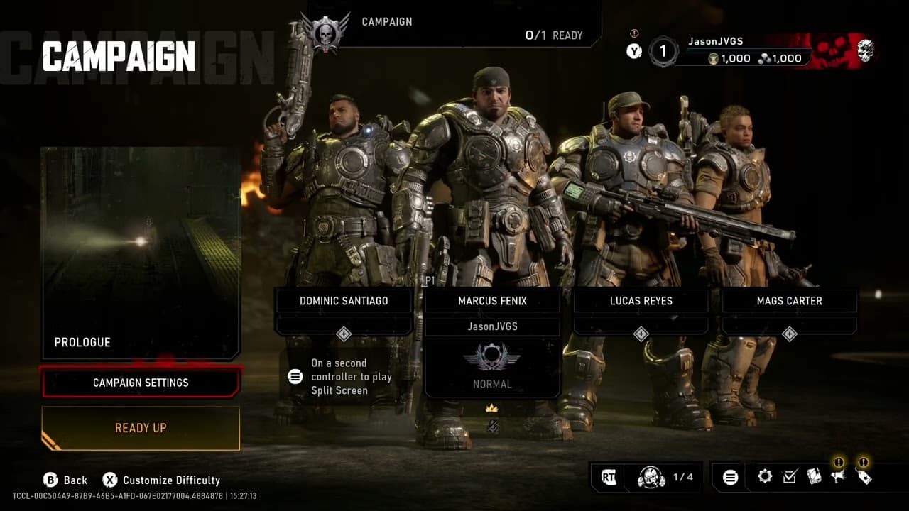 Gears of War: E Day – Profile Customization (Icon, Title, Emblem) – Xbox Series X Default Settings