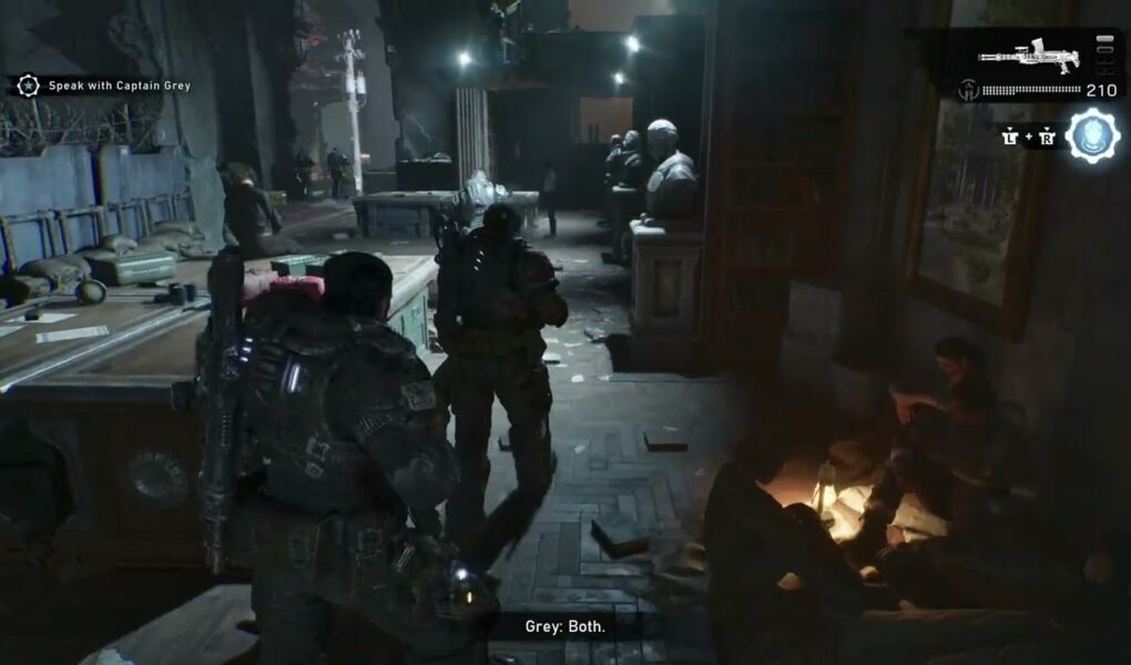 Gears of War: E Day – Act 3 Chapter 3: Enter the Library: Speak with Mayor Shaw and Captain Grey