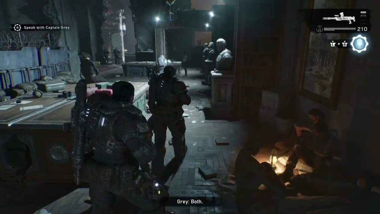 Gears of War: E Day – Act 3 Chapter 3: Enter the Library: Speak with Mayor Shaw and Captain Grey