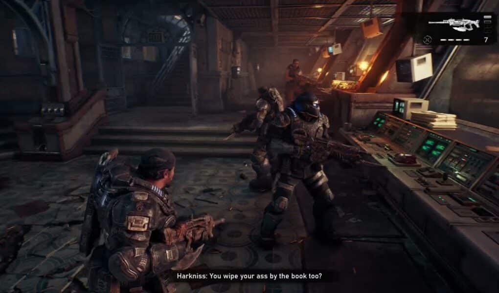 Gears of War: E Day – Act 2 Chapter 1: Reach East Control Room: Lower Central Span – Harkniss, Lucas