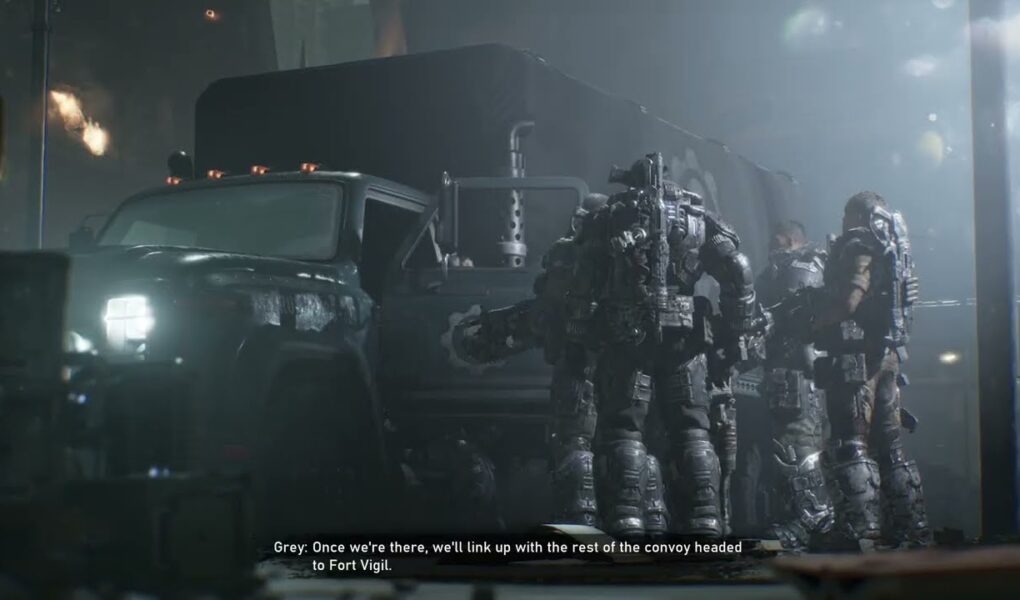Gears of War: E Day – Act 3 Chapter 3: Return To Library: Captain Grey “Reach the Stadium” Cutscene