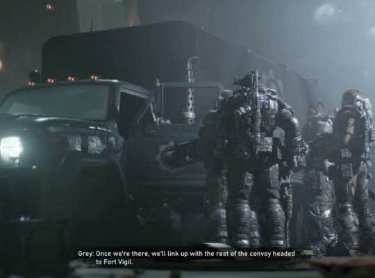 Gears of War: E Day – Act 3 Chapter 3: Return To Library: Captain Grey “Reach the Stadium” Cutscene