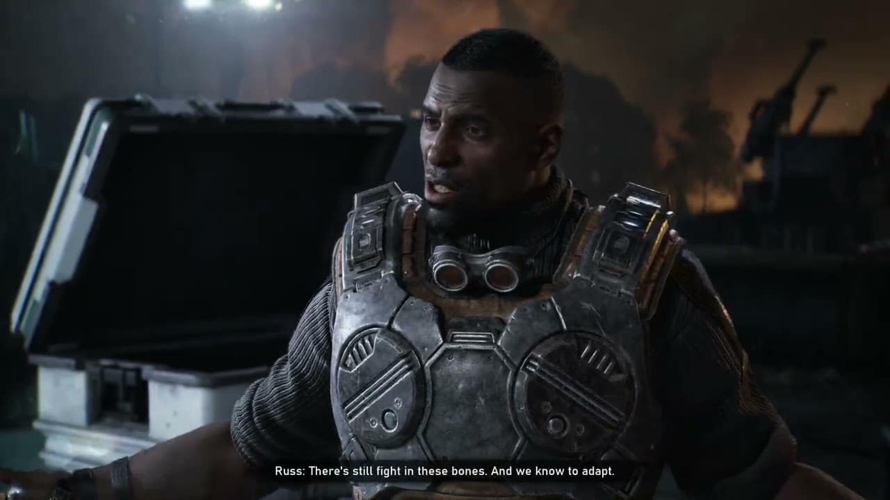 Gears of War: E Day – Act 3 Chapter 6: Meet with COG Quartermaster Russ | Brumaks Attack Cutscene