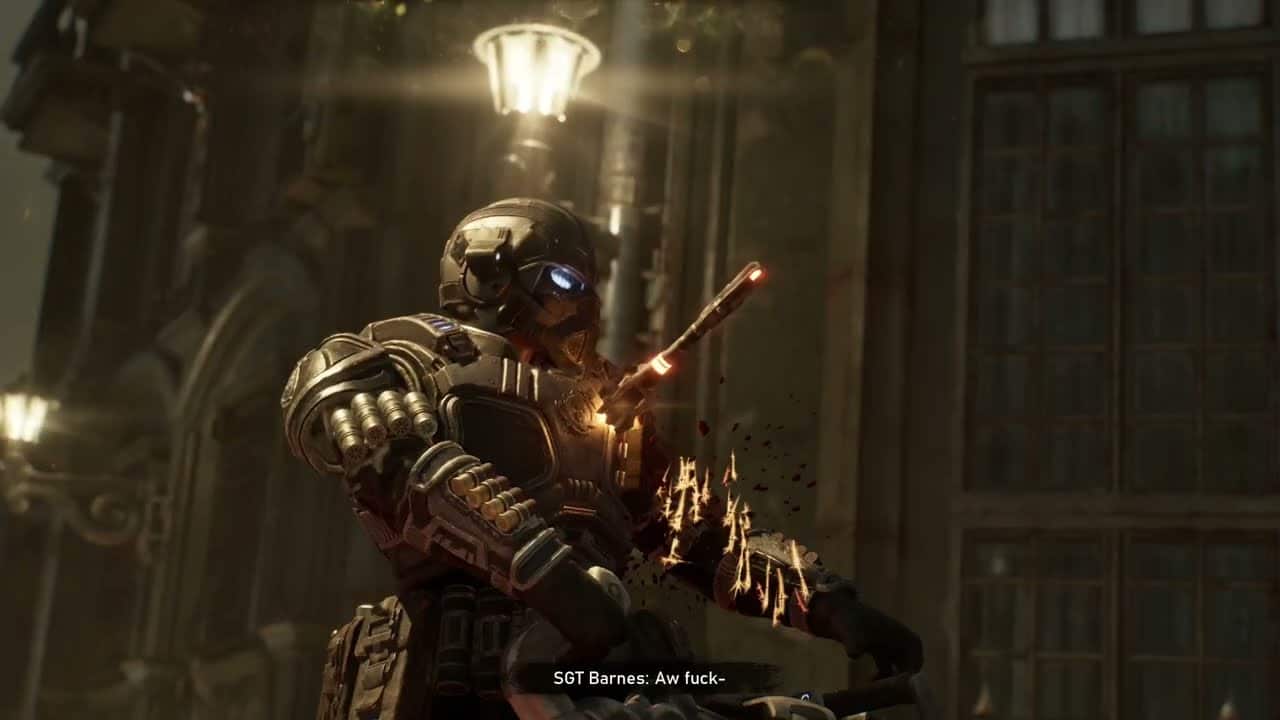 Gears of War: E Day – Act 3 Chapter 5: Sgt Barnes Killed By Locust’s Torque Bow Bolt Cutscene