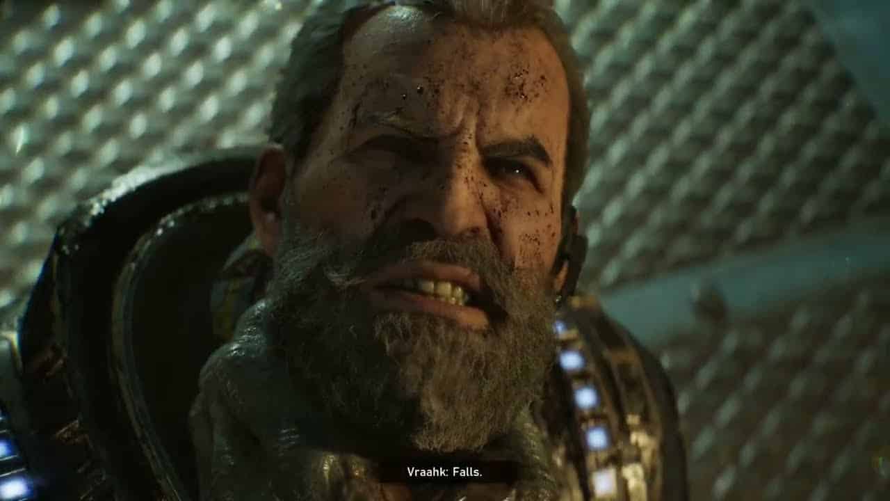Gears of War: E Day – Act 3 Chapter 4: Vraahk Kills COG Colonial Elias Trench “Pathetic” Cutscene