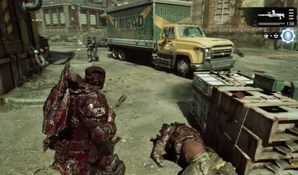 Gears of War: E Day – Act 4 Chapter 3: Secure Weapons Warehouse: Hammerburst Mod, Eliminate Locusts