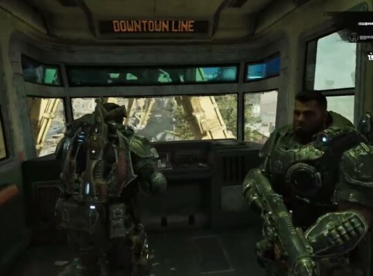 Gears of War: E Day – Act 4 Chapter 3: Prospect Bay Sky Train Crash Cutscene