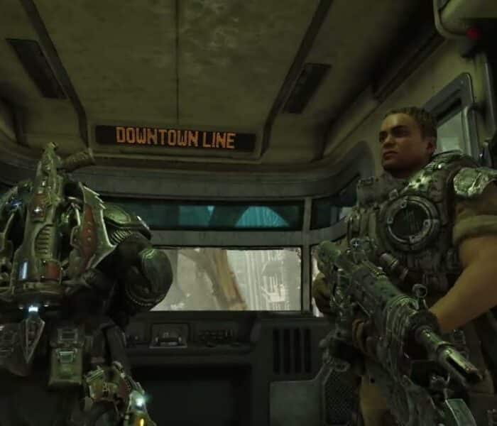 Gears of War: E Day – Act 4 Chapter 2: Ride Eastbound Sky Train: Defend The Train Action Sequence