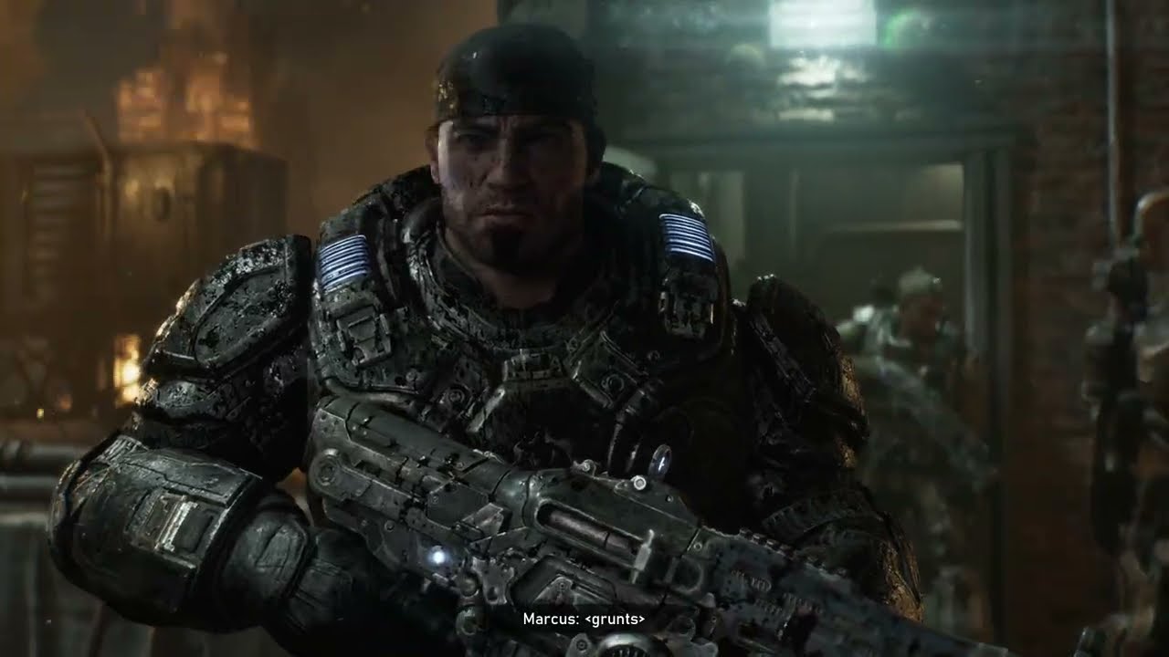 Gears of War: E Day – Act 5 Chapter 2: Marcus “We Fight!” | Dom “Come and Get Some” Rooftop Cutscene