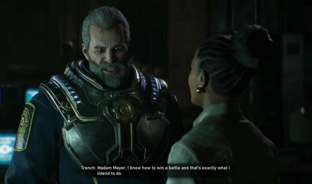 Gears of War: E Day – Act 2 Chapter 1: City Hall: Mayor Shaw Meets with Colonial Trench Cutscene