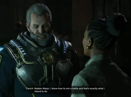 Gears of War: E Day – Act 2 Chapter 1: City Hall: Mayor Shaw Meets with Colonial Trench Cutscene
