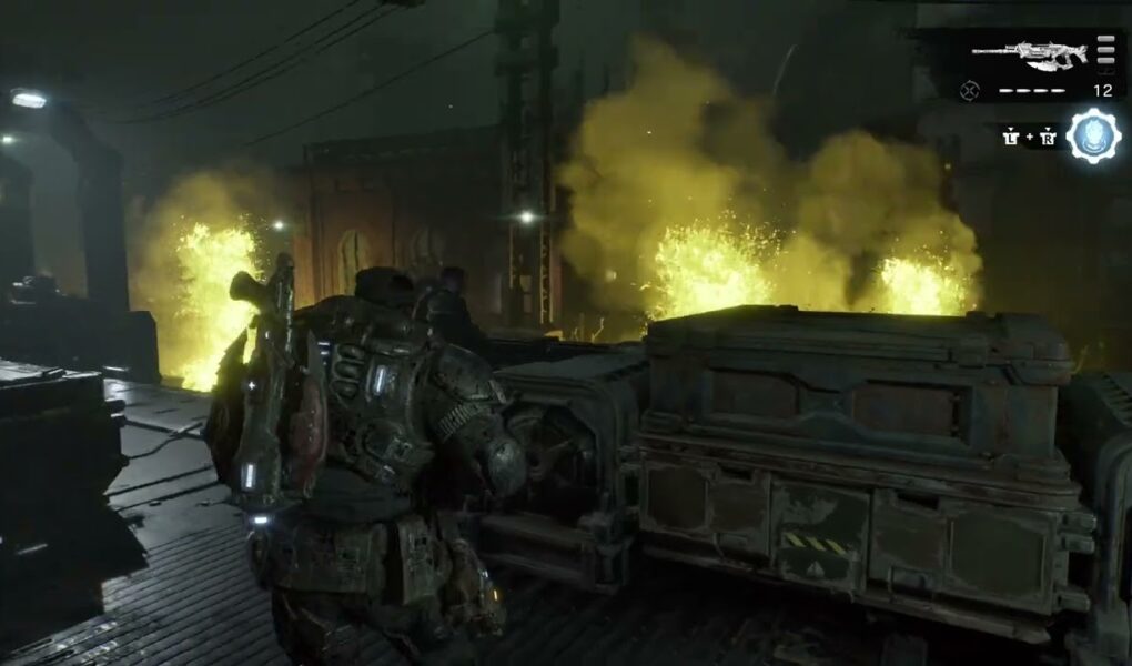 Gears of War: E Day – Act 4 Chapter 6: Jump Onto Train to Escape The Refinery Gameplay and Cutscene