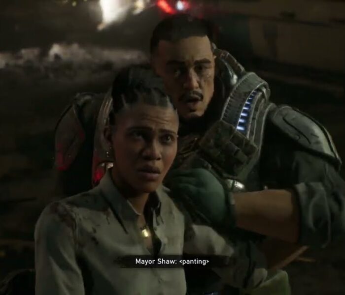 Gears of War: E Day – Act 1 Chapter 4: Kalona City Hall: Brumak Kills Shin Cutscene
