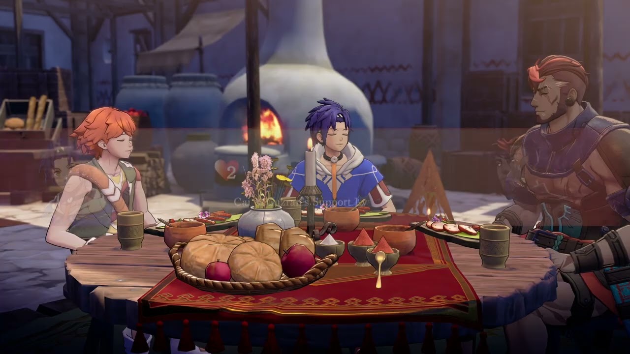 Fire Emblem: Fortune’s Weave – P 1 Cai’s Path Ch 5: Guzran, Peter and Cai Share a Meal