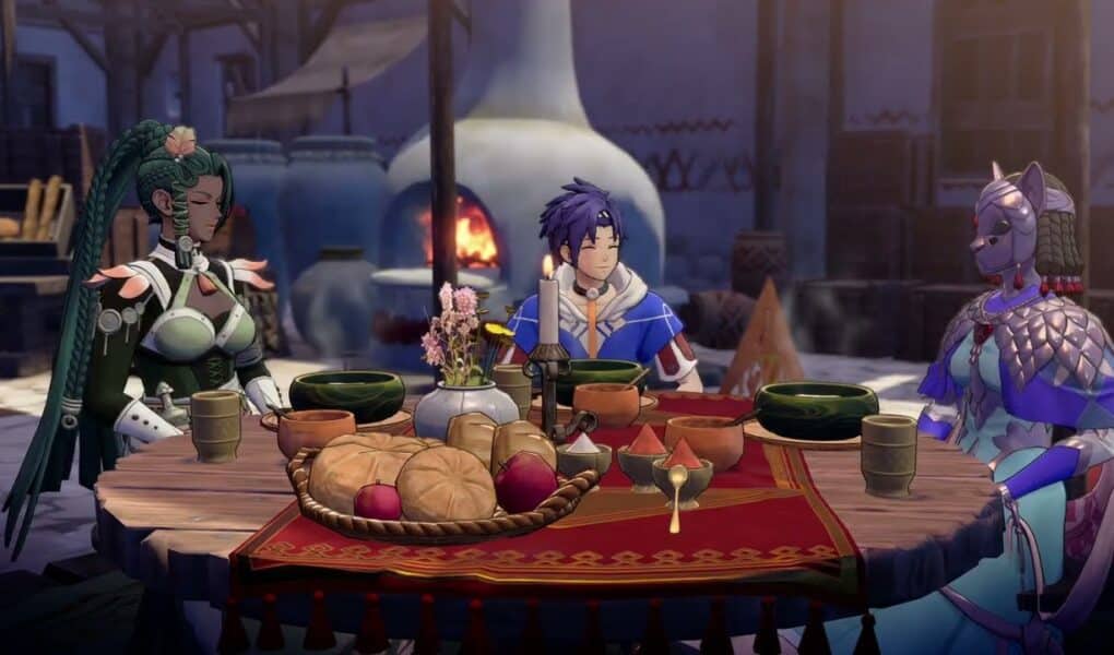 Fire Emblem: Fortune’s Weave – P 1 Cai’s Path Ch 5: Give Orchel Kitten Figurine and Invite to a Meal