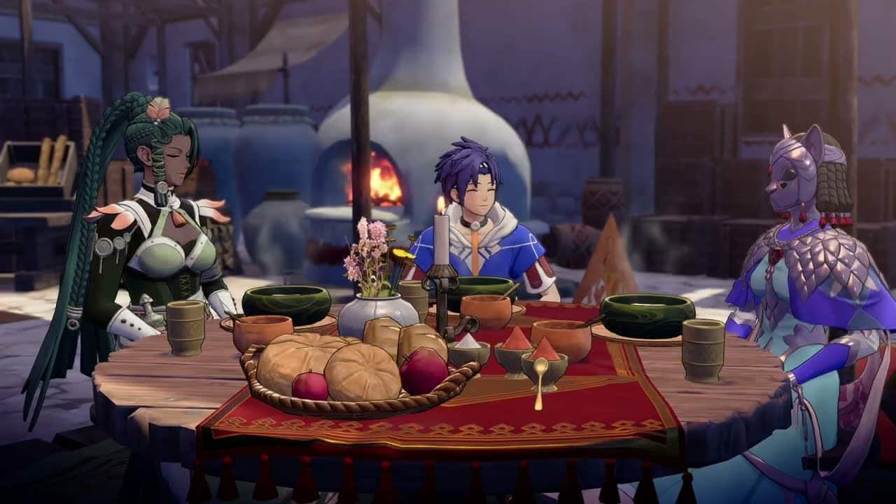 Fire Emblem: Fortune’s Weave – P 1 Cai’s Path Ch 5: Give Orchel Kitten Figurine and Invite to a Meal