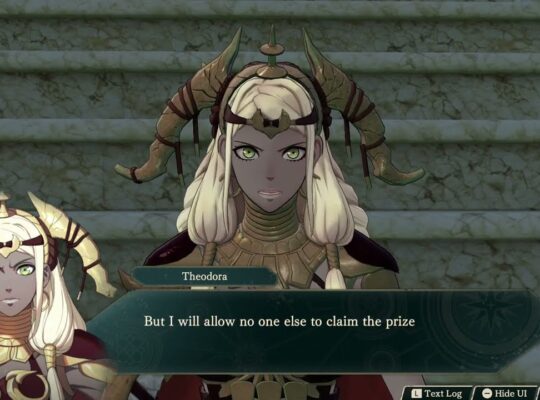 Fire Emblem: Fortune’s Weave – Cai’s Path Ch 5: Theodora and Bonaventure Discus Cai’s Match Cutscene
