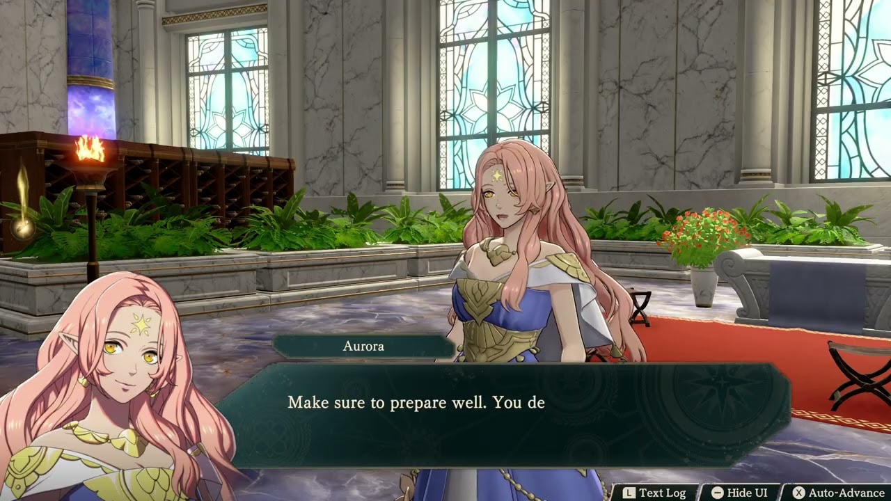 Fire Emblem: Fortune’s Weave – 1. Cai’s Path Ch 6: Talk to Centurio | Aurora “Staying Healthy”
