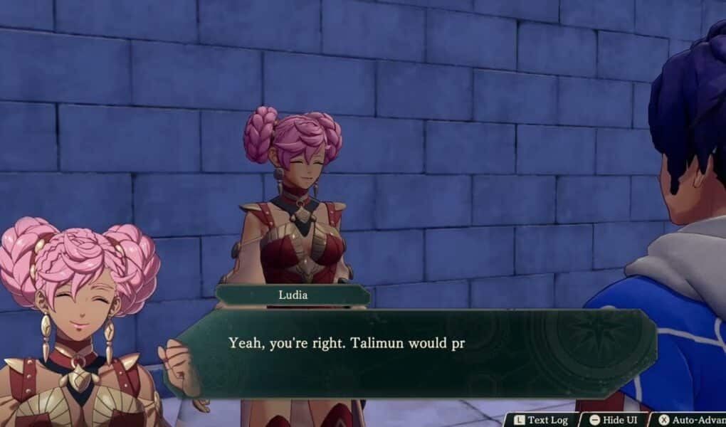 Fire Emblem: Fortune’s Weave – 1. Cai’s Path Ch 6: Talk to Ludia “Accept The Person’s Faults”