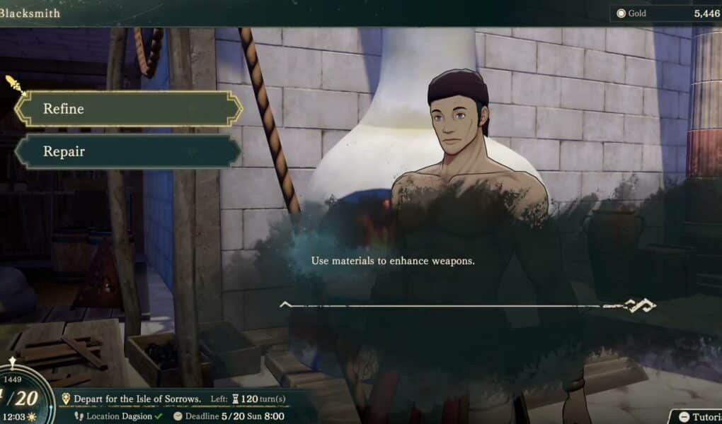 Fire Emblem: Fortune’s Weave – 1. Cai’s Path Ch 6: Ever Employed a Blacksmith? Speak with Blacksmith