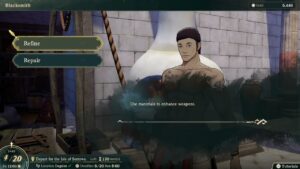 Fire Emblem: Fortune’s Weave – 1. Cai’s Path Ch 6: Ever Employed a Blacksmith? Speak with Blacksmith