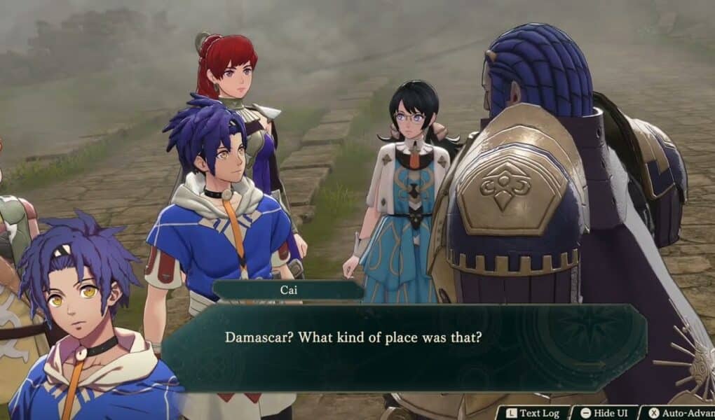 Fire Emblem: Fortune’s Weave – 1. Cai’s Path Ch 6: Phygia Stronghold: Ask About Damascar