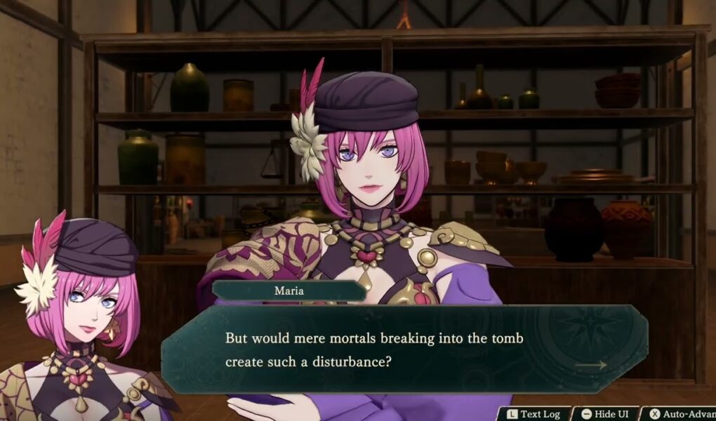 Fire Emblem: Fortune’s Weave – 1 Cai’s Path Ch 6: Raksha, Iliana and Maria “That Child” Cutscene