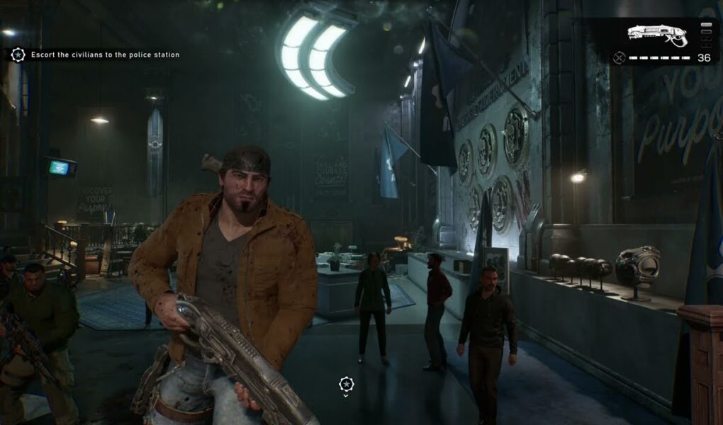 Gears of War: E Day – Act 1 Chapter 3: Escort Civilians To Police Station – Lucas Radio Cutscene