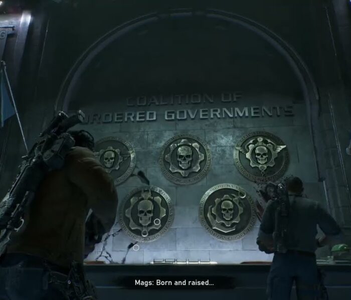 Gears of War: E Day – Act 1 Chapter 2: Look Around The Recruitment Center (Helmet, Boots, Magazine)