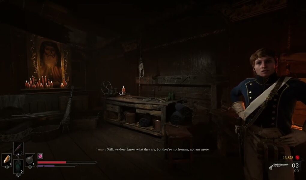 Valor Mortis – Chapter 3: Abandoned Church: Talk To James Stewart “Be Honest” Choice