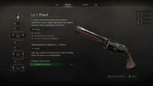 Valor Mortis – Chapter 3: Abandoned Church: Upgrading Weapons at James’ Iron Bench: Pistol and Saber