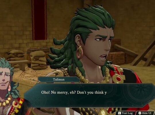 Fire Emblem: Fortune’s Weave – 1 Cai’s Path Ch 7: Qualifier: Leda and Talimun Post Fight Cutscene